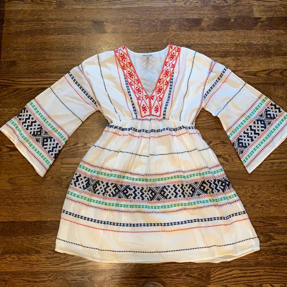 Joie Shada Dress Embroidered Boho Peasant